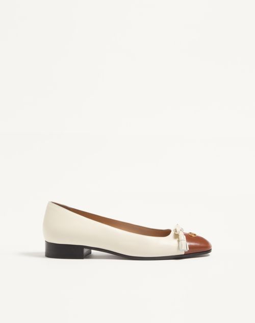 Valentino Garavani - Valet Du Roi Kidskin Ballerina 25mm - Butter/tobacco - Woman - Ballerinas